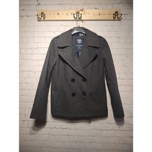American eagle gray peacoat medium *